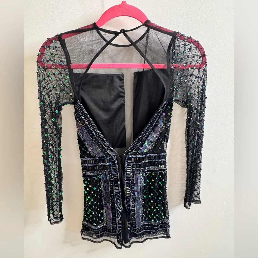 ASOS Elegant Black Dress with Beaded Accents - Picture 3 of 5